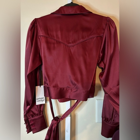 Unique Vintage Jewel Studded Wrap Blouse - Picture 4 of 10